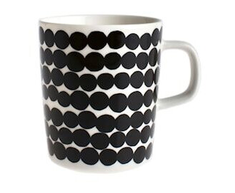Marimekko SIIRTOLAPUUTARHA Krus 25 cl Hvit/Svart/Räsymatto