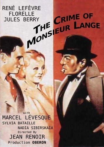 Crime Of Monsieur Lange DVD Crime Of Monsieur Lange DVD