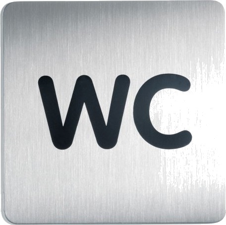Skilt Firkantet "Wc" Toilet