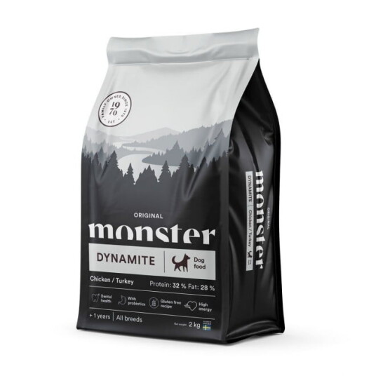 Monster Pet Food Tørrfôr til Voksne Hunder Kylling og Kalkun 2 kg