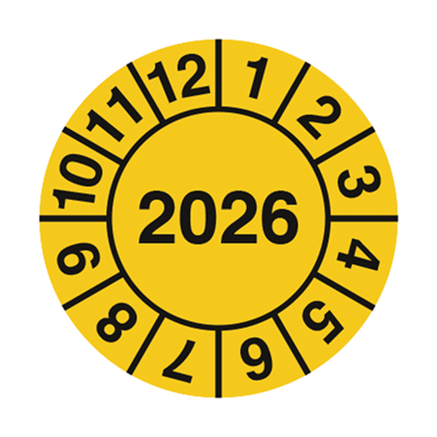 Jo Safety Kontrollmerker 2026 Ø 30 mm Ark á 10 stk selvklebende vinyl 402100Y26