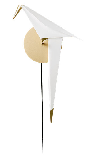 Moooi Perch Light Vegglampe Messing/ Hvit Stor Moooi Perch Light Vegglampe Messing/ Hvit Stor