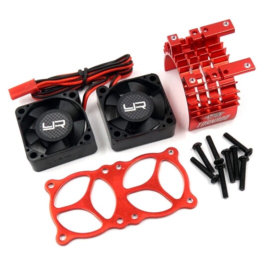 Yeah Racing 540/550 Motor HeatSink w/TwinFans RED