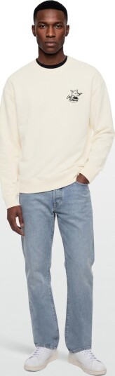 Maison Kitsune Café Kitsuné Fox Relaxed Sweatshirt Cream XL