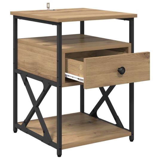 Nattbordskap 2 pcs artisan eik 40 x 42 x 55 cm Konstruert tre