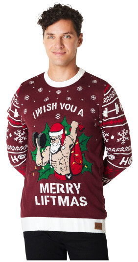 Silly Santa I Wish You A Merry Liftmas Julegenser - Medium