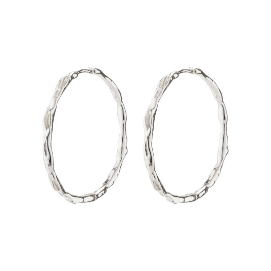 Pilgrim EDDY organisk formede maxi hoops sølvbelagt Pilgrim EDDY organisk formede maxi hoops sølvbelagt
