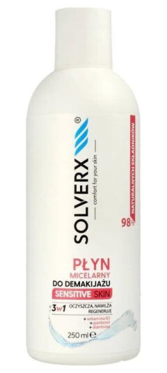 SOLVERX_ Sensitive Skin micellær væske for ansiktssminkefjerning 250ml