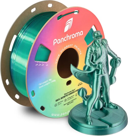 Polymaker Panchroma Dual Silk Pla Jadeite (Silk Green/silk Chrome) Polymaker Panchroma Dual Silk Pla Jadeite (Silk Green/silk Chrome)