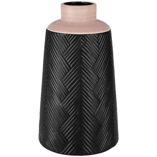 VEGA Vase Borka; 15.7x26 cm (ØxH); Beige/Svart