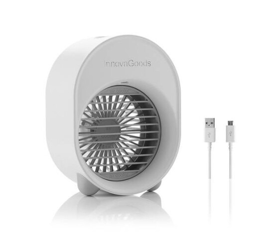 Innovagoods Mini luftkjøler-luftfukter for USB bruk med LED lys