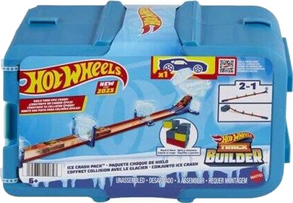 Mattel Track Builder Ice Crash Playset With Toy Car 10 Ice-themed Track Pieces And Storage Box Mattel Track Builder Ice Crash Playset With Toy Car 10 Ice-themed Track Pieces And Storage Box