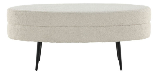 Venture Home Otto puff, fotskammel teddystoff svart, hvit. 1678831-01-0 1666893-04-0