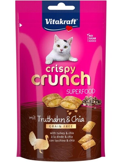 Vitakraft Crispy Crunch Superfood Med Kalkun & Chiafr 60G