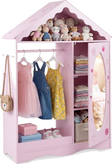 Barnegarderobe med speil – Pink House Design