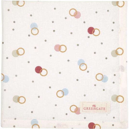 GreenGate Kylie tøyserviett/brikke 40x40 cm white