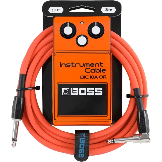 Boss BIC-10A-OR 3m instrumentkabel Vinklet/rett 1/4" jack orange Boss BIC-10A-OR 3m instrumentkabel Vinklet/rett 1/4" jack orange