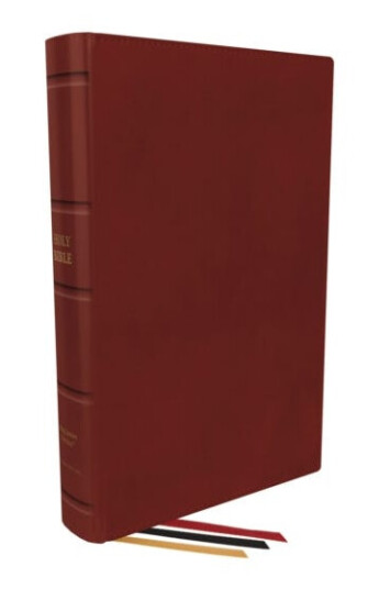 KJV, Personal Size Large Print SingleColumn Reference Bible, Premium Goatskin Leather, Red, Premier