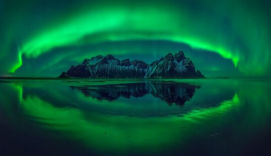 Plakat Nordlys over fjellene Plakat Nordlys over fjellene