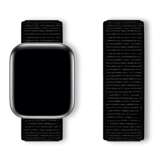 Sport Loop armbånd for Apple Watch 42/44/45/46/49 mm i pustende nylon   Svart