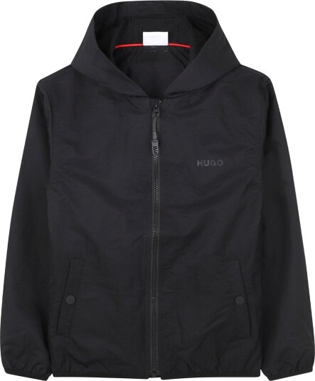 Hugo Kids Hooded Windbreaker Black 140