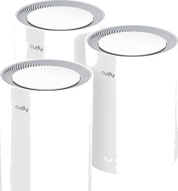 Cudy M3000 Mesh Router 3-pk Wi-Fi 6 2,5 Gbps Hvit Cudy M3000 Mesh Router 3-pk Wi-Fi 6 2,5 Gbps Hvit