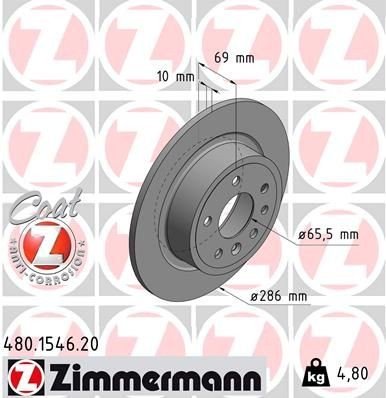 Bremseskive ZIMMERMANN 480.1546.20