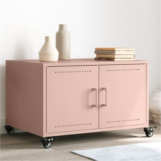 Salongbord rosa 68x50x43,5 cm kaldvalset stål 846687 Salongbord rosa 68x50x43,5 cm kaldvalset stål 846687