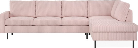 Peppe 4 seters Høyrevendt L formet Sjeselongsofa i Manchester Rosa