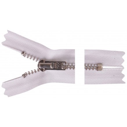 YKK Glidelås Aluminium 22cm 4mm Hvit YKK Glidelås Aluminium 22cm 4mm Hvit