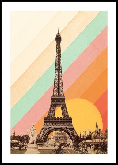 Eiffel Tower Rainbow Plakat Plakat / 30x40cm