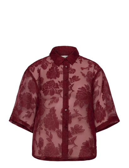 MSCH Copenhagen Mschlettiche 3/4 Shirt - Burgundy - S/M MSCH Copenhagen Mschlettiche 3/4 Shirt - Burgundy - S/M