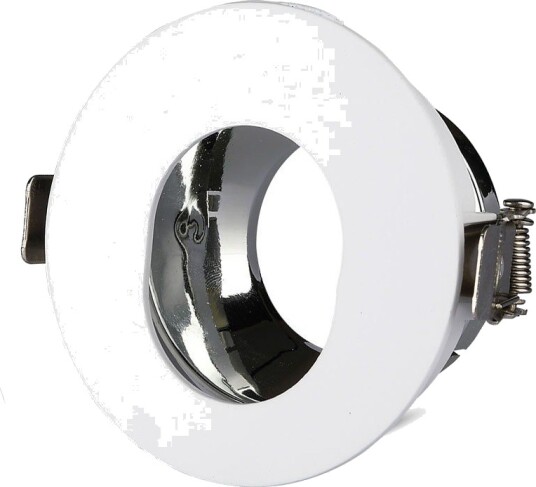 V Tac GU10 innfellingsspot   Rund hvit/krom IP20 Hull: Ø7,5 cm Mål: Ø8 cm