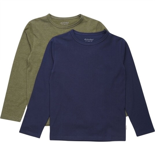 Minymo Dark Olive Bluse Basis 34 2-pakning NOOS 92 Minymo Dark Olive Bluse Basis 34 2-pakning NOOS 92
