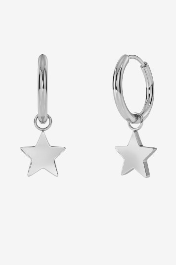 Edblad Øreringer Sirius Hoops Steel Sølv