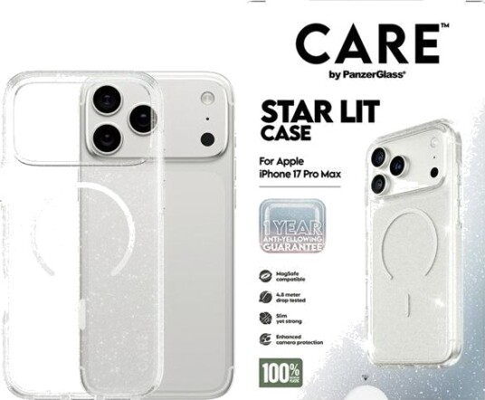 CARE by PanzerGlass Urban Explorer Transparent Case med MagSafe for iPhone 17 Pro Max - Star Lit