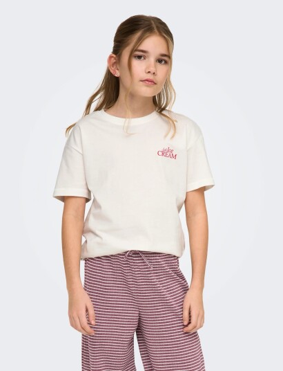 Kids Only Koghelen Life S/S Loose Tee Jrs Noos White 110 116 Kids Only Koghelen Life S/S Loose Tee Jrs Noos White 110 116