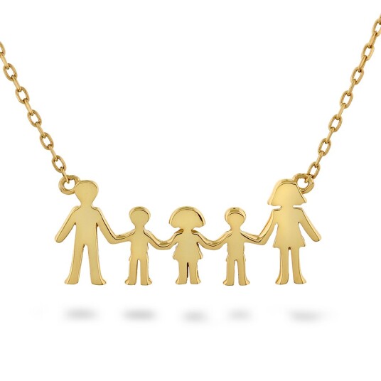 Pan Jewelry, Familiesmykke med mor, far, to sønner og en datter i forgylt 925 sølv
