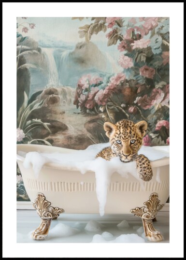 Leopard Cub Bubble Bath Plakat / 100x150