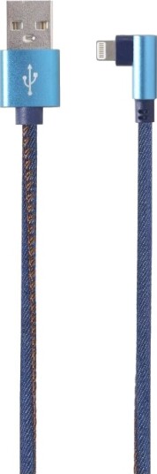 Cablexpert Premium Denim Lightning Kabel Usb Hann Til Lightning Hann Vinklet 1 M Blå