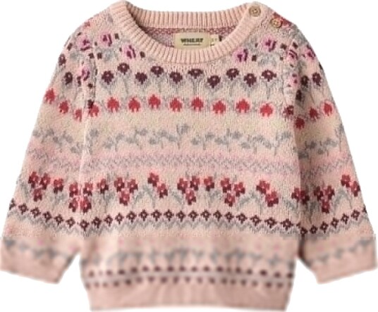 Wheat Jacquard Pullover Mikmak Pink 80