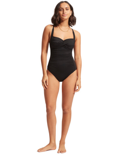 Seafolly Collective Twist Halter One Piece Black 44