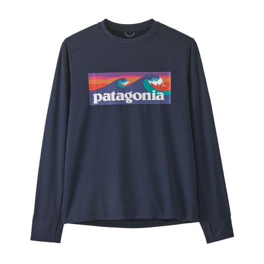 Patagonia Kids L/S Cap SW T shirt New Navy S 7 8år