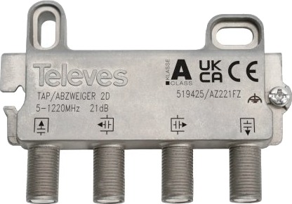 Televes Koaksialplugg F-Type Hun 5-1220MHz Rustfritt Stål