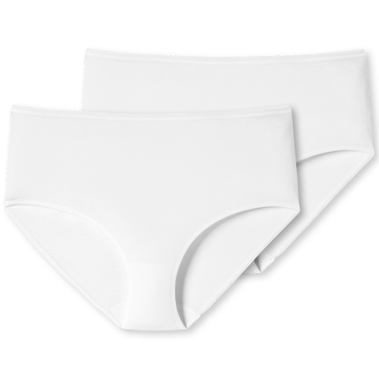 Schiesser Truser 2P 95 5 Organic Cotton Midi Briefs Hvit bomull Small Dame