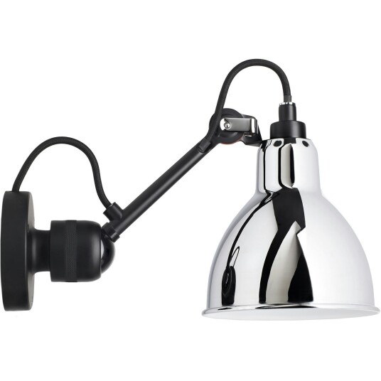 La Lampe Gras N°304 Vegglampe med Ledning Svart / Chrome