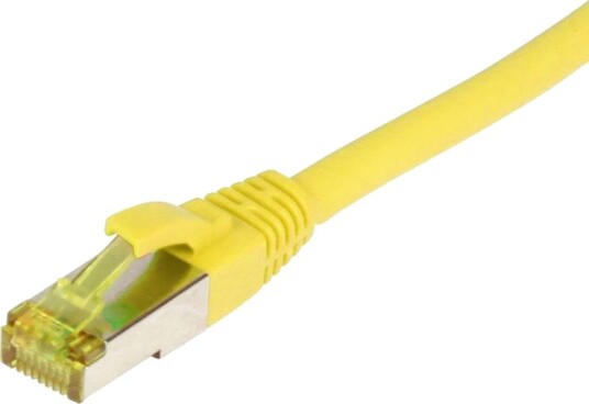 SYNERGY Patchkabel RJ45 CAT6A 500Mhz 3m gelb S-STPS/FTP TPE/LSZHUltraflex AWG26 mit CAT7 Rohkabel Synergy 21