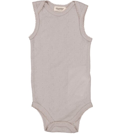 MarMar Body u/æ Ull Pointelle Bini Soft Dove MarMar 68 Body uten ermer Grå 62