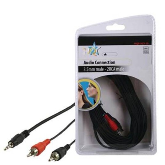 Stereo Audio Cable 3.5 mm Male - 2x RCA Male 10 meter