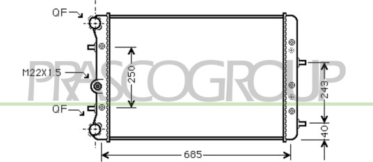 PRASCO SK320R002 Radiator motorkjøling PRASCO SK320R002 Radiator motorkjøling